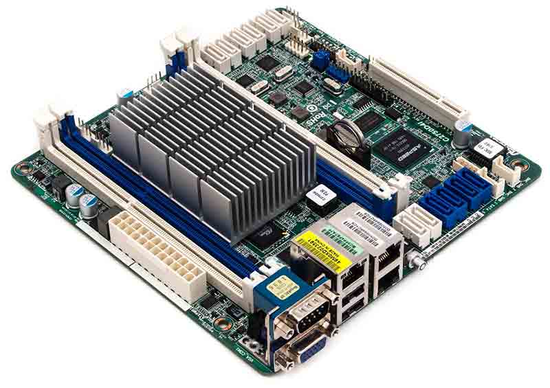 C2750D4I motherboard, shown at an angle