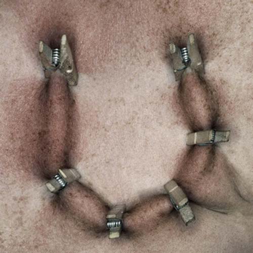 Photograph of pinned into a U shape